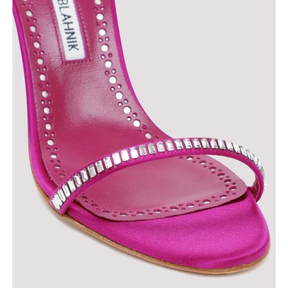 Manolo Blahnik Pink Heels with Silver Accents - Picture 15 of 16